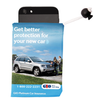 Full Color Sublimation Imprinted Microfiber Cell Phone and Accessories Drawstring Pouch